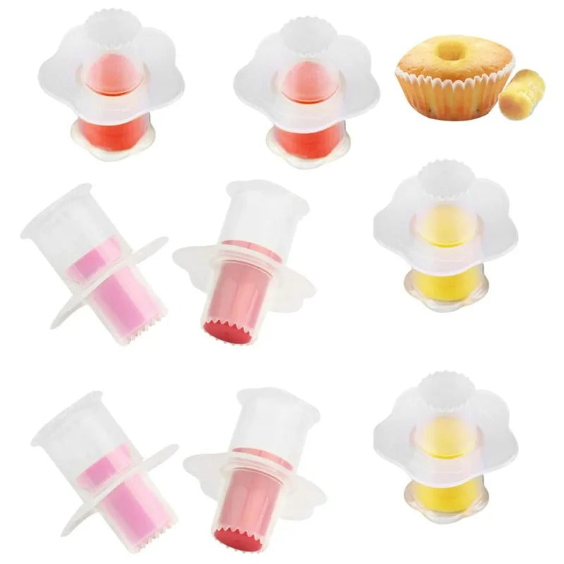 Set aus 3 Torten- und Cupcake-Kernentfernern, Dessertstempel, Küchenutensilien aus Kunststoff