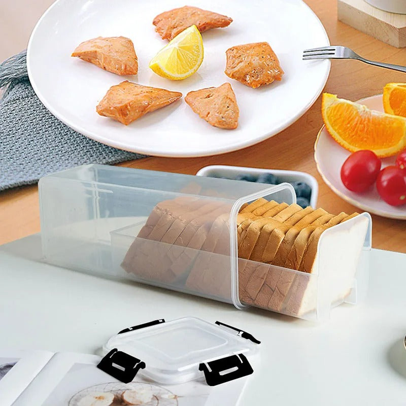 Brotkasten Plastik mit Deckel und Tragegriff, Brotaufbewahrungsbox luftdicht, BPA-frei, für Sandwichbrot und Pasta