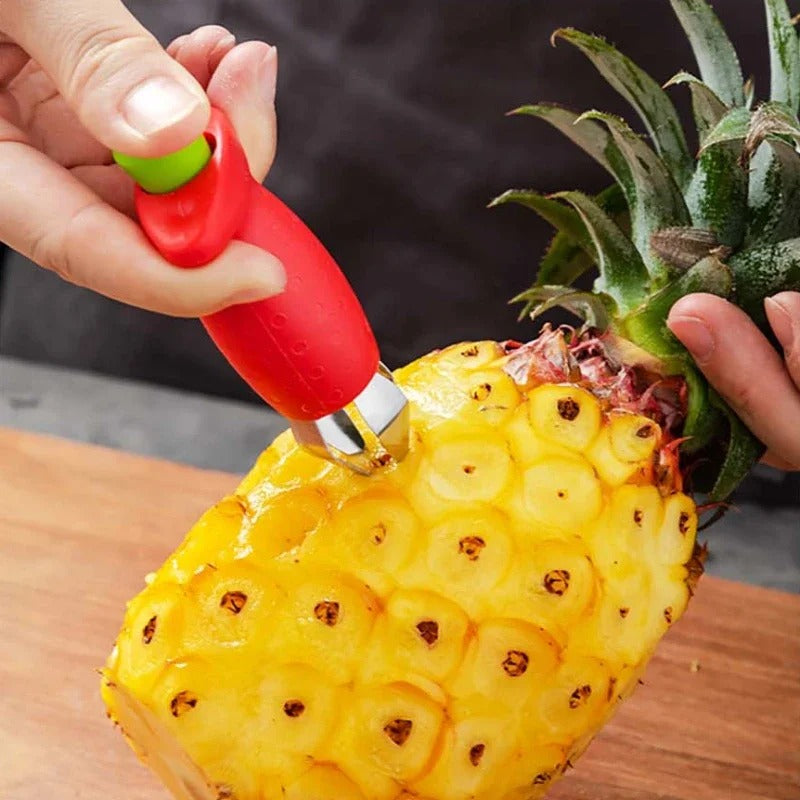 Set aus 2 Erdbeerhullern und Ananas-Schneidern – Praktische Küchenhelfer für Obst & Gemüse