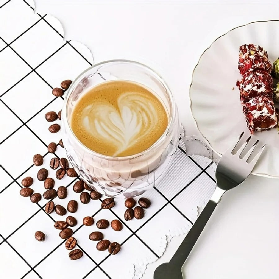 6-teiliges Espresso Tassen Set – 80ml Gläser, Doppelwandige Isolierung, Perfekt für Kaffee, Tee, Milch, Latte und Cappuccino