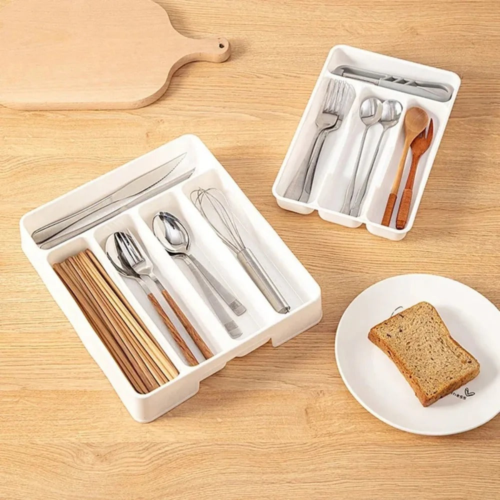 Besteck Organizer mit 4/5 Fächern – Praktische Lade Divider für Besteck und Küchenutensilien, Leicht zu Reinigen