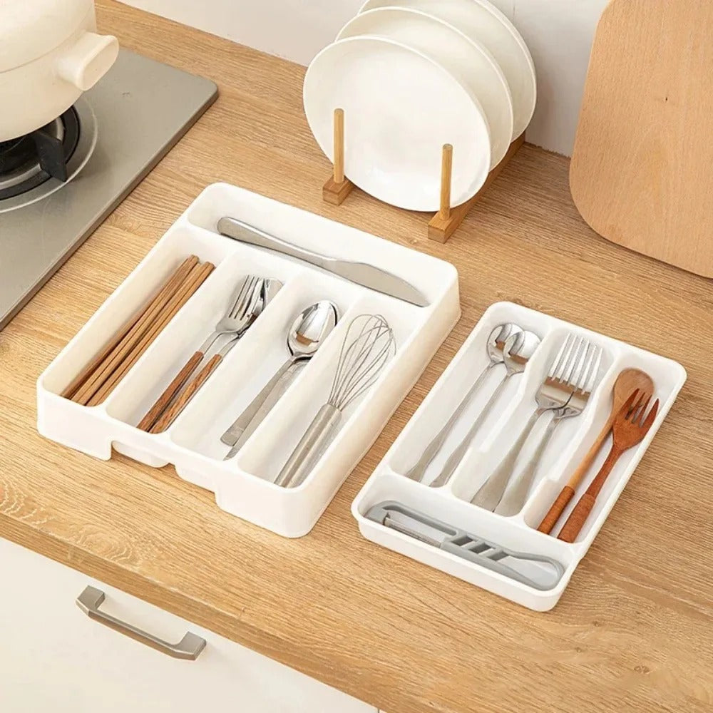Besteck Organizer mit 4/5 Fächern – Praktische Lade Divider für Besteck und Küchenutensilien, Leicht zu Reinigen