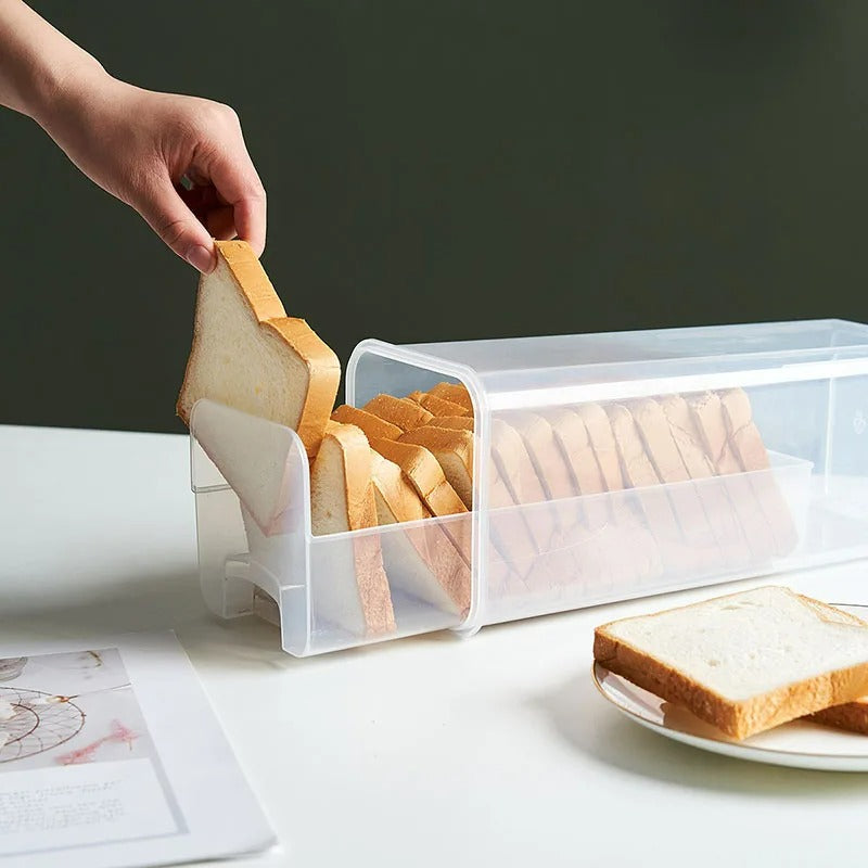 Brotkasten Plastik mit Deckel und Tragegriff, Brotaufbewahrungsbox luftdicht, BPA-frei, für Sandwichbrot und Pasta