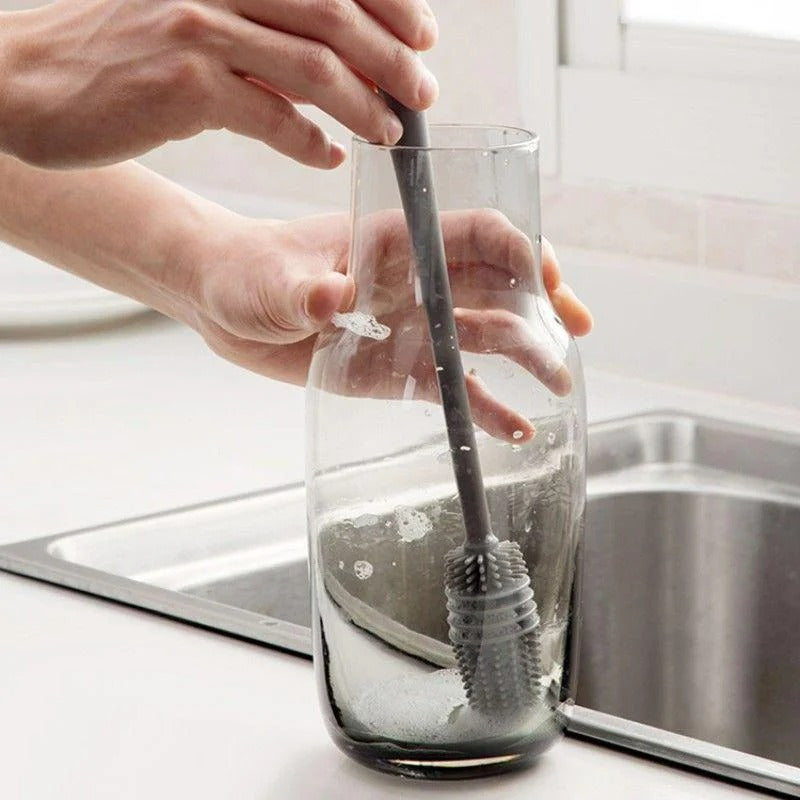 Langer Silikon-Flaschenbürstenreiniger – Milchflaschenbürste für Gläser, Babyflaschen, Küchenutensilien, 27 cm