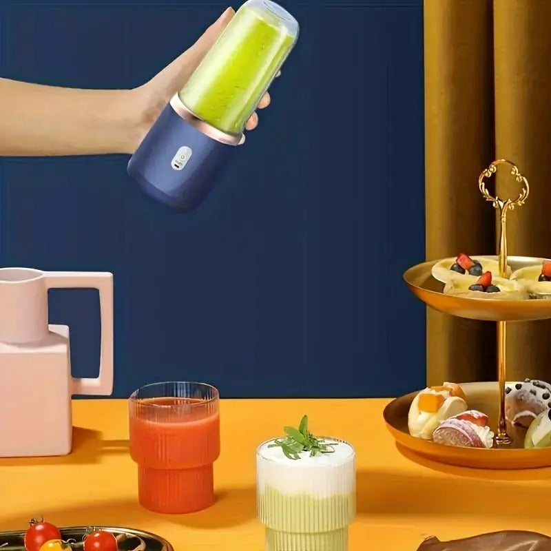 Portabler Entsafter mit 2 Bechern, USB-aufladbarer Mini-Mixer, Frischentsafter-Becher, Personal Smoothie Maker