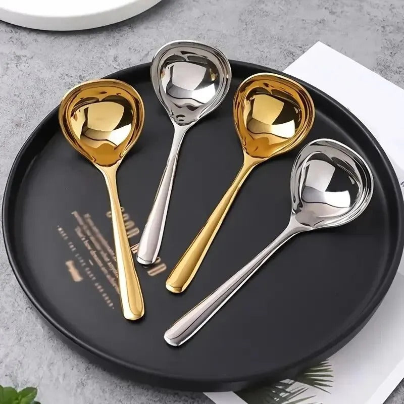 2 Stück Edelstahl Suppenlöffel, lange Stiele, kreative Hot Pot Löffel, Küchenutensilien für Zuhause
