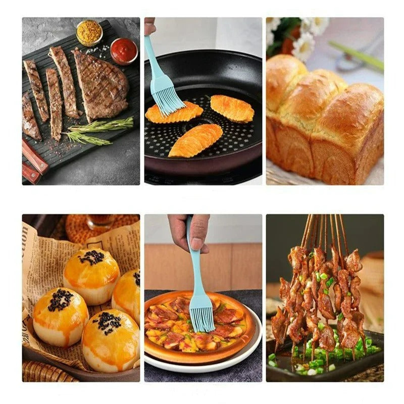2er Set silikon Ölbarbecue Pinsel für Grillen, Kochen, Backen – hitzebeständig, vielseitig, Küchenutensilien für Öl, Saucen, Ei und Kräuter