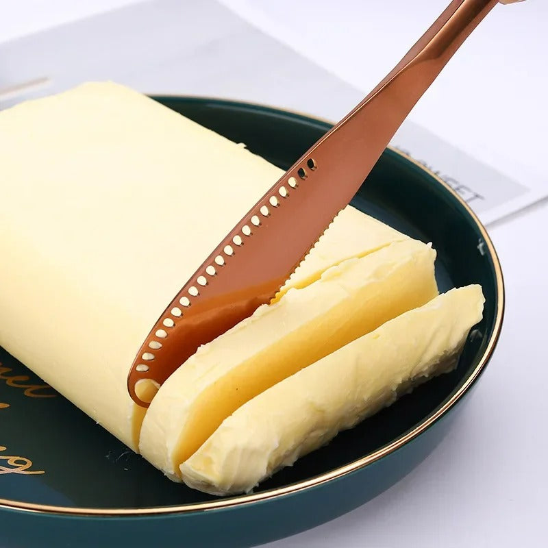 Buttermesser Edelstahl mit Löchern – Vielseitiges Küchenutensil für Butter, Käse und Brotaufstriche