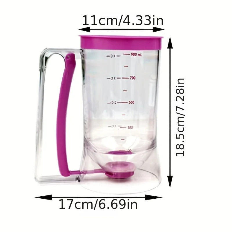 900 ml Küchenutensilien-Beslagdispenser für Pancakes, Cupcakes & Waffeln – Handbetrieben, Präzise Dosierung, BPA-frei