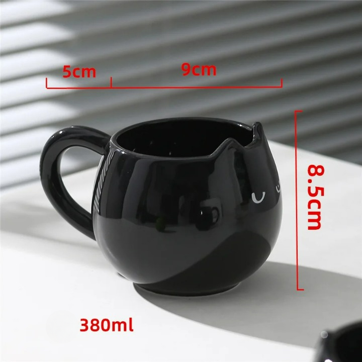 Katvormige Keramische Beker, Creatieve Mok, 380Ml Koffie En Drinkbeker