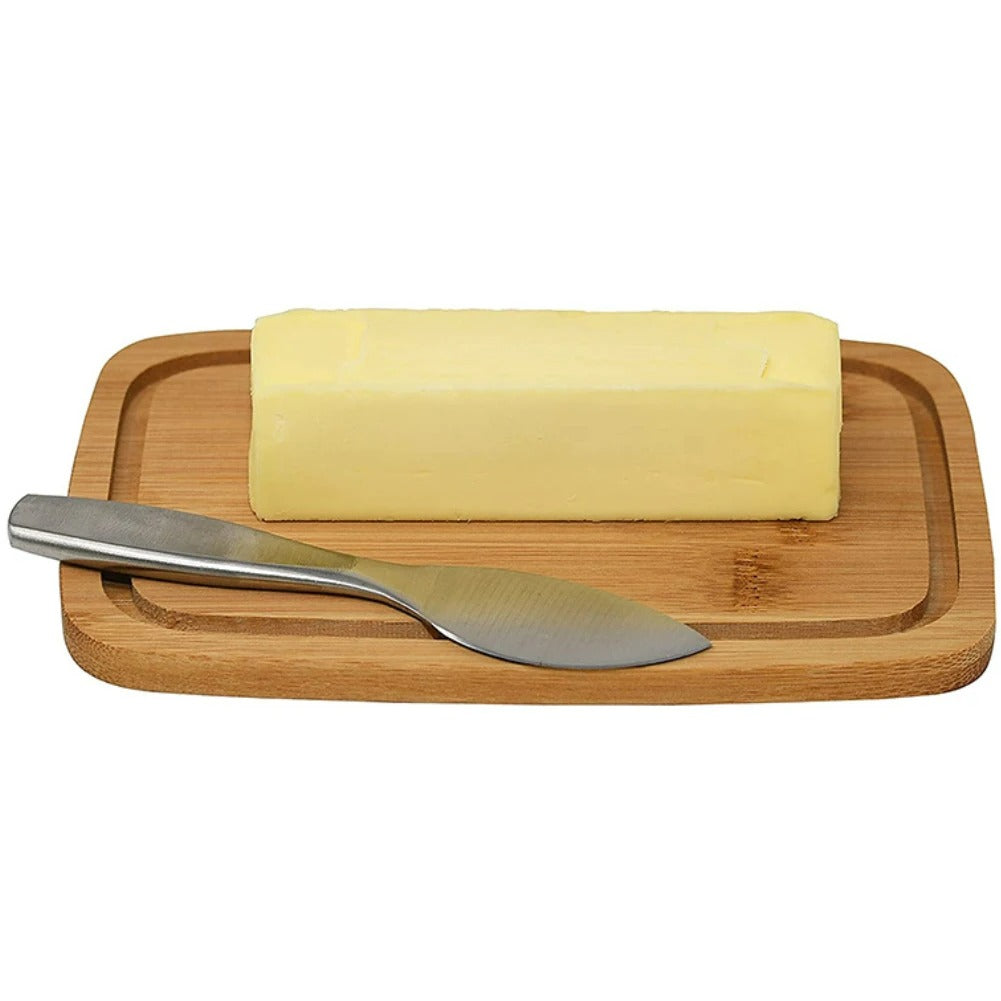 Rechteckige Aufbewahrungsbox für Käse und Butter mit Deckel, 1200 ml, Bambus + PS, 19x12,5x6 cm