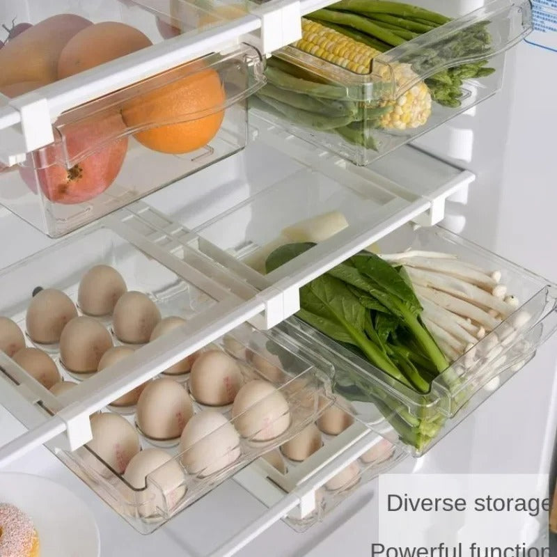 Kühlschrank-Schubladen-Aufbewahrungsbox – Transparente Aufbewahrungsbox für Kühlschrank, ABS+PET, 450g