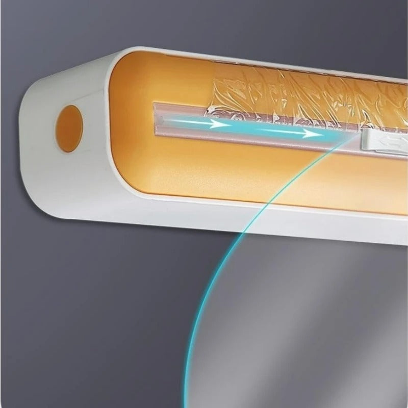 Frischhaltefolienspender mit Cutter – Küchenaufbewahrung für Aluminiumfolie & Plastikfolie, Saugfuß, Zwei-Wege-Schneideblatt, 36 cm