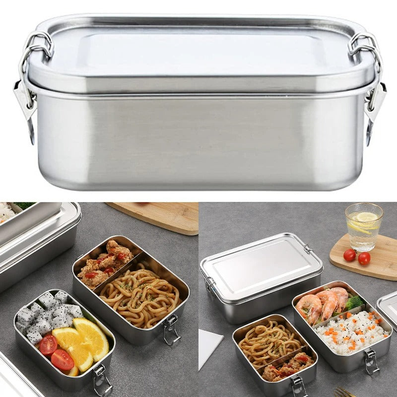 Edelstahl Lunchbox mit 850 ml Kapazität – Auslaufsicher, Isoliert, Rechteckig, Spülmaschinenfest
