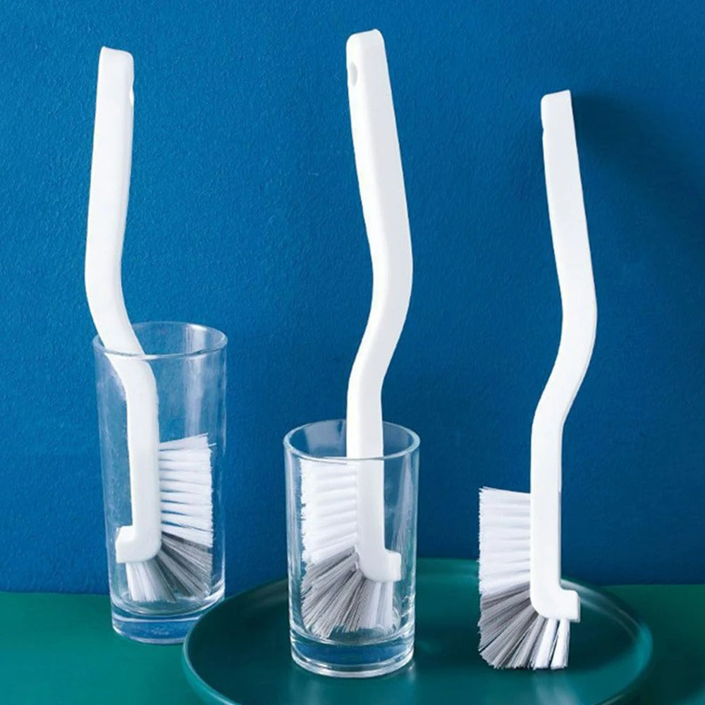 Japanische Bekerborstel mit langem Griff, flexible Reinigungsbürste für Tassen und Flaschen, rotierbarer Kopf, Wandhängend