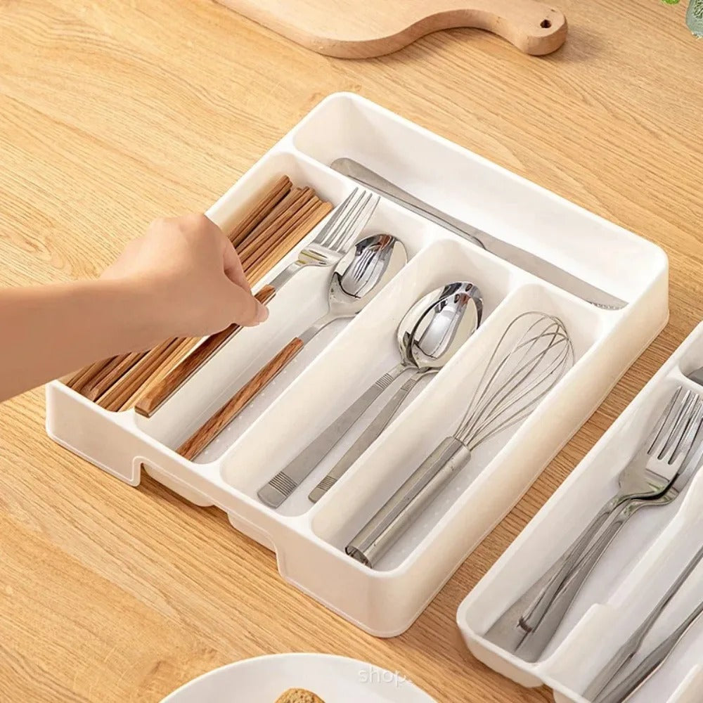 Besteck Organizer mit 4/5 Fächern – Praktische Lade Divider für Besteck und Küchenutensilien, Leicht zu Reinigen