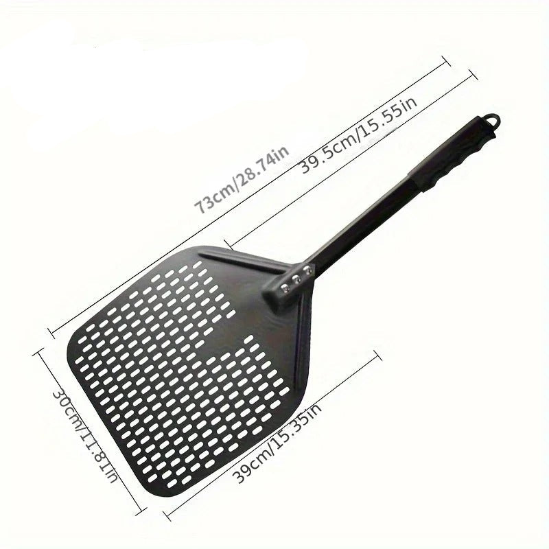 Pizzaschieber Aluminium perforiert, rechteckig 30,48 x 35,56 cm, professionelle Pizzaschaufel für Dreh- und Backeinsatz