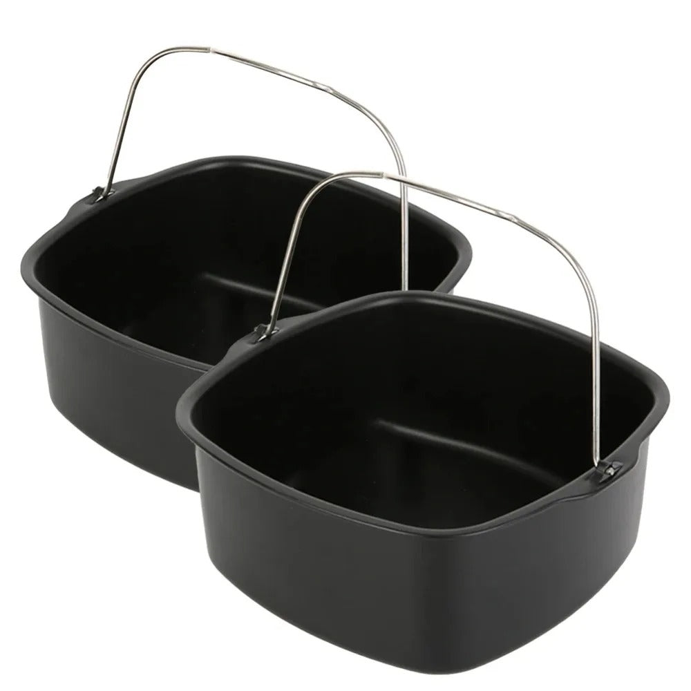 Antihaft Backplatte für Airfryer, Kuchenbackform aus Kohlenstoffstahl, passend für Heißluftfritteuse und Ofen, ideal für Kuchen und Backen