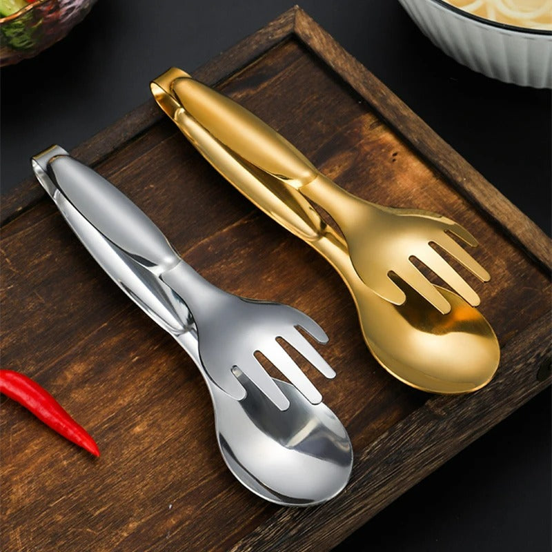 2 Stück Antislip Roestvrijstalen Voedseltang für BBQ und Küche – Vielseitige Servier- und Grillzange, 20 cm