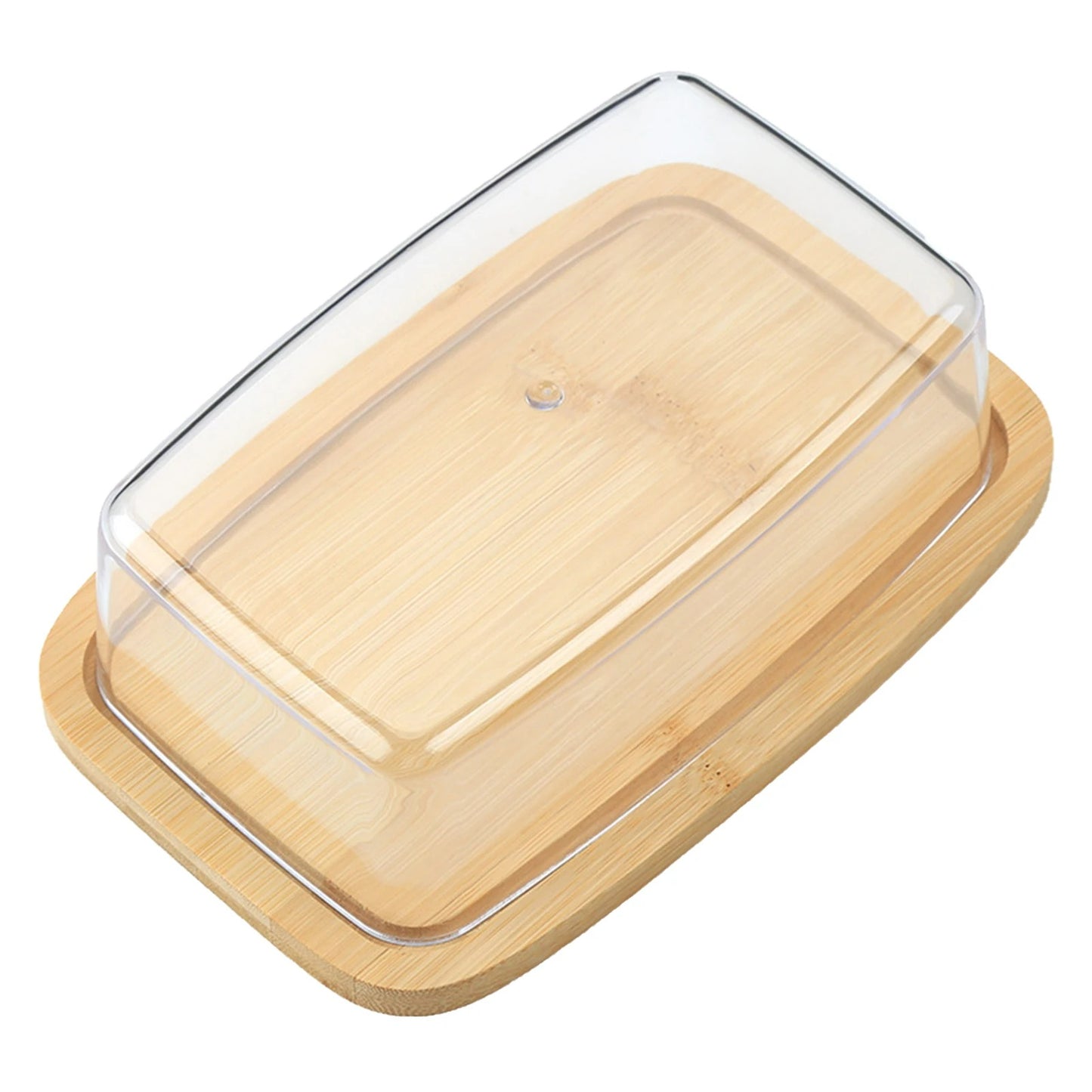 Rechteckige Aufbewahrungsbox für Käse und Butter mit Deckel, 1200 ml, Bambus + PS, 19x12,5x6 cm