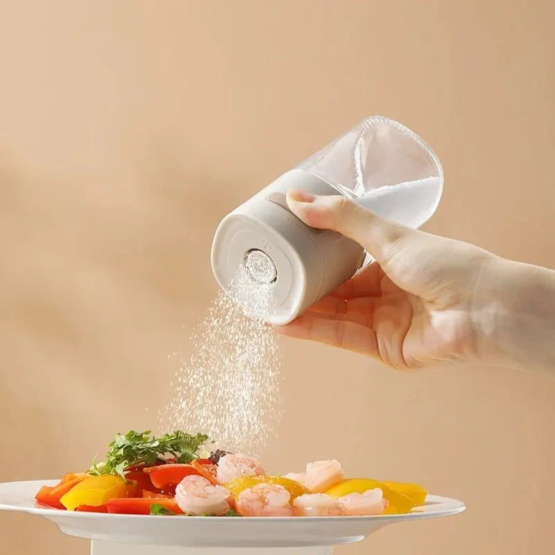 Set of 2 – 180ml Glazen Kwantitatieve Kruidenpot, Pers-Type Zoutcontrolefles, Keuken Kruidenblik, Verzegelde Zoutpot