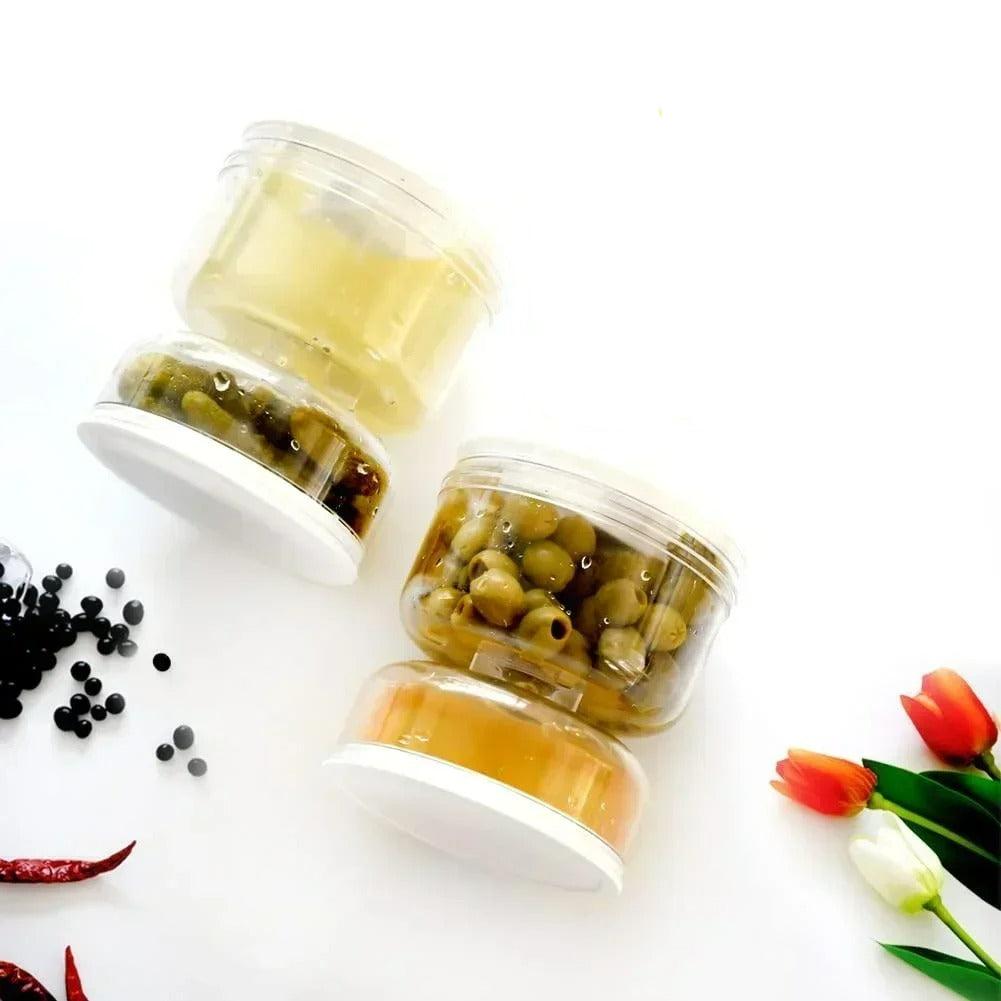 Pickle Jar mit Flip-Deckel und Sieb, 200 ml, Wet-Dry-Trennung, für Oliven & Eingelegtes