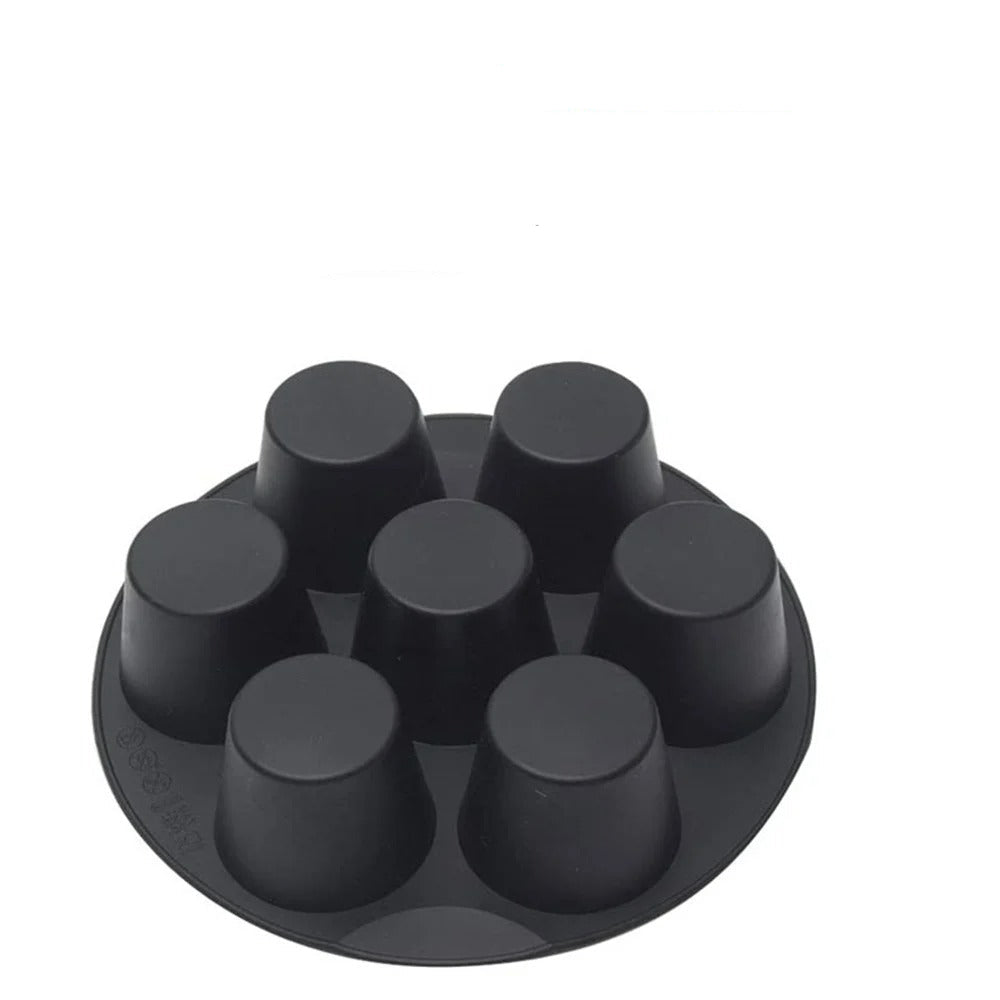 7-Tassen Muffin Silikonform, Antihaft Cupcake-Pfanne für Heißluftfritteuse, Mikrowelle, Küchenzubehör, 18cm-20cm