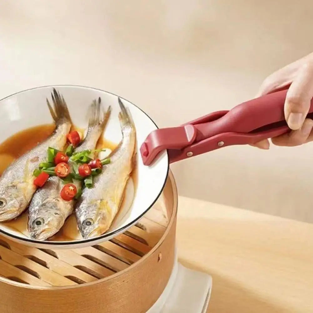 Multifunktionale Anti-Scald Bowl Holder Clip – Silikon & Nylon, Rutschfestes Küchenzubehör