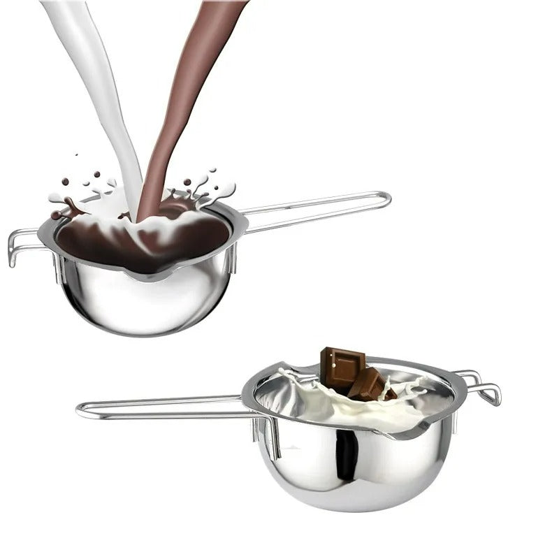Stainless Steel Melting Pot mit Holzgriff, 26 x 14 x 6 cm, Ideal für Schokolade, Butter, Milch und Soßen