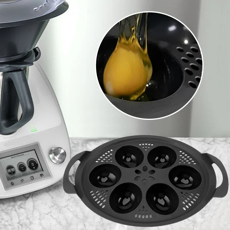 Eierkocher 6-in-1 Silikonform für Gepochete Eier, Küchenutensil für Einfaches Kochen