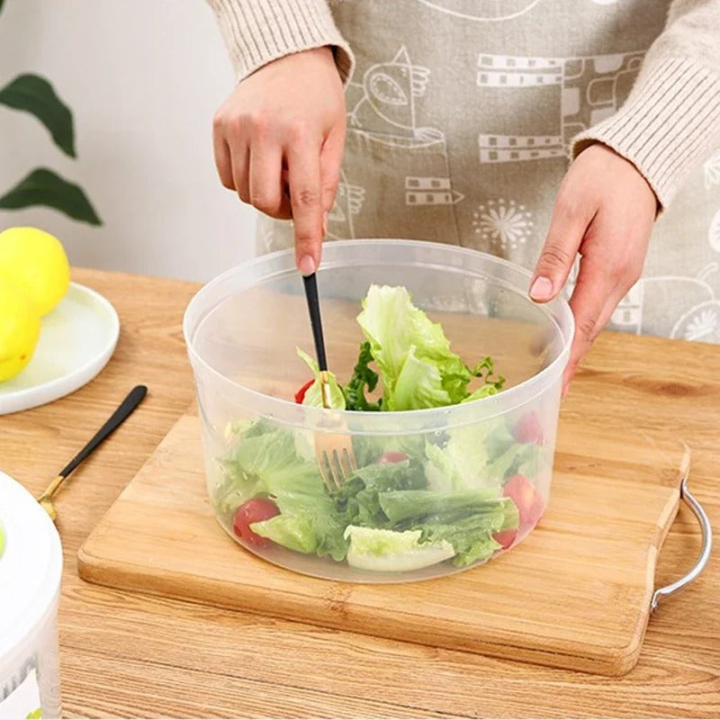 Gemüse Dehydrator Salatschleuder 3L, Manuelle Spindel, Abtropfkorb für Obst und Gemüse, Multifunktional, BPA-frei