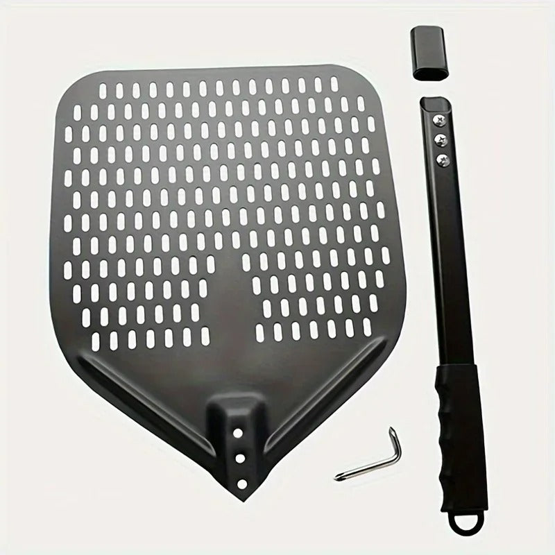 Pizzaschieber Aluminium perforiert, rechteckig 30,48 x 35,56 cm, professionelle Pizzaschaufel für Dreh- und Backeinsatz