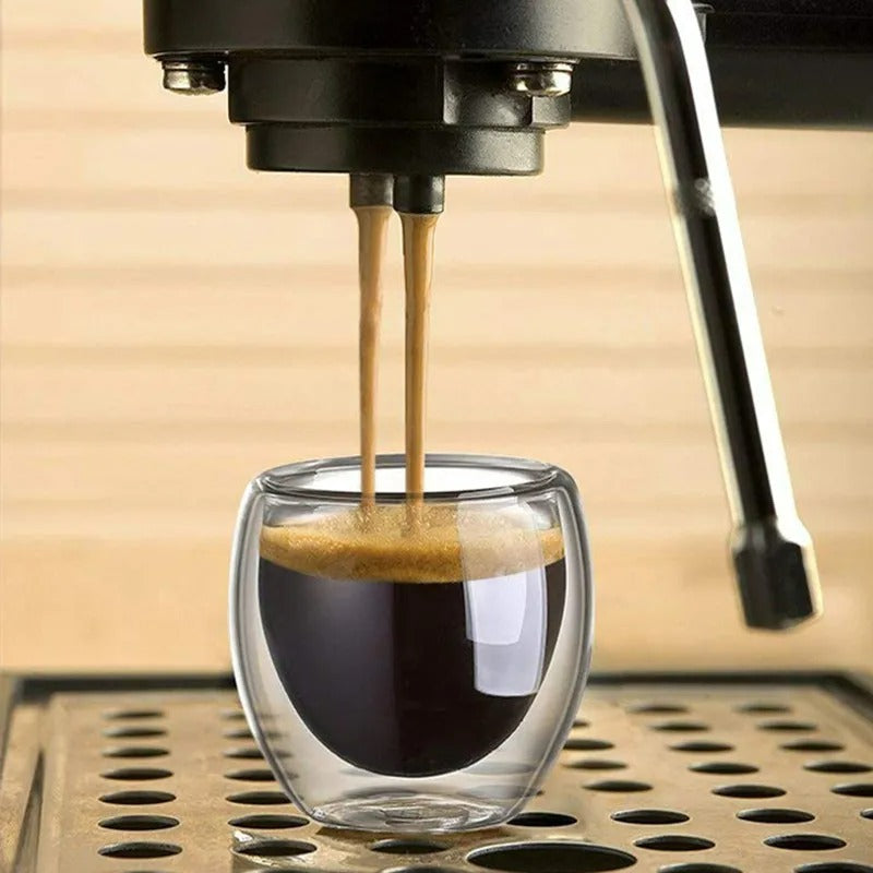 6-teiliges Espresso Tassen Set – 80ml Gläser, Doppelwandige Isolierung, Perfekt für Kaffee, Tee, Milch, Latte und Cappuccino