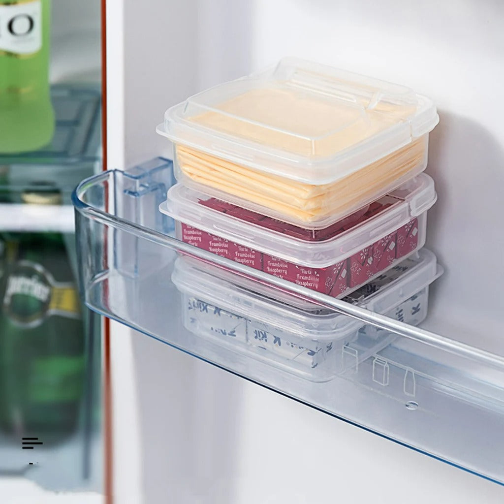 2er Set Aufbewahrungsbox für Butter und Käse – Transparente Kühlschrankbox, Frischhaltebox für Obst, Gemüse und Lebensmittel