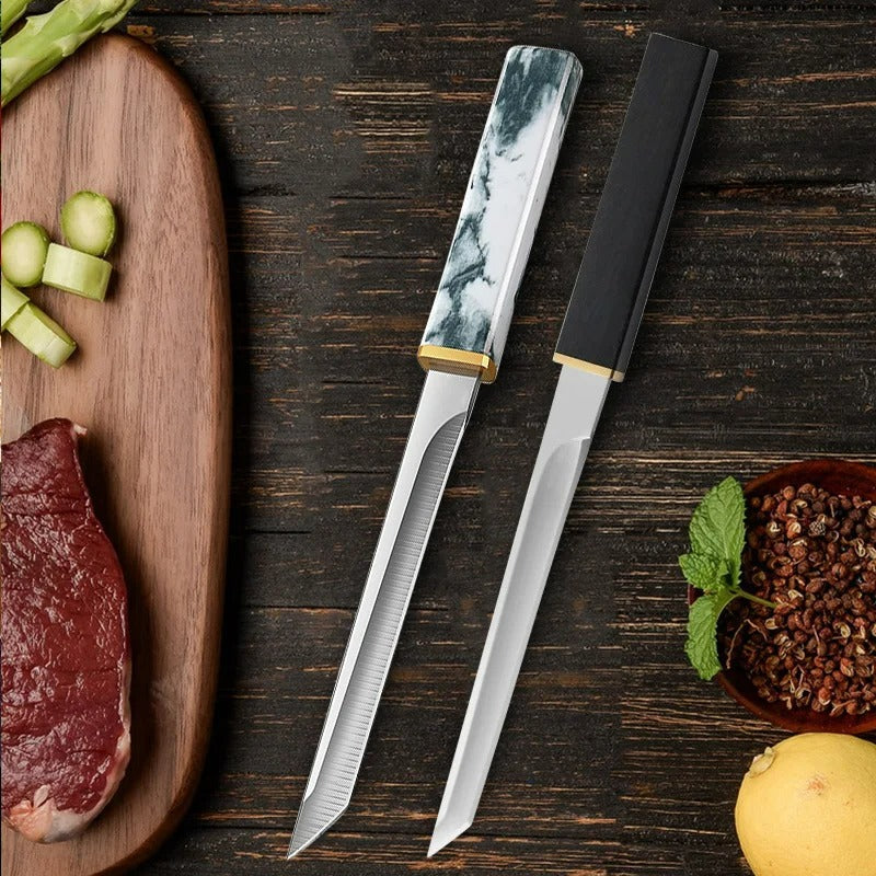 Professionelles Edelstahl-Hackmesser für Fleisch, Fisch, Obst und Gemüse – Handgeschmiedetes Ausbeinmesser für die Küche und BBQ
