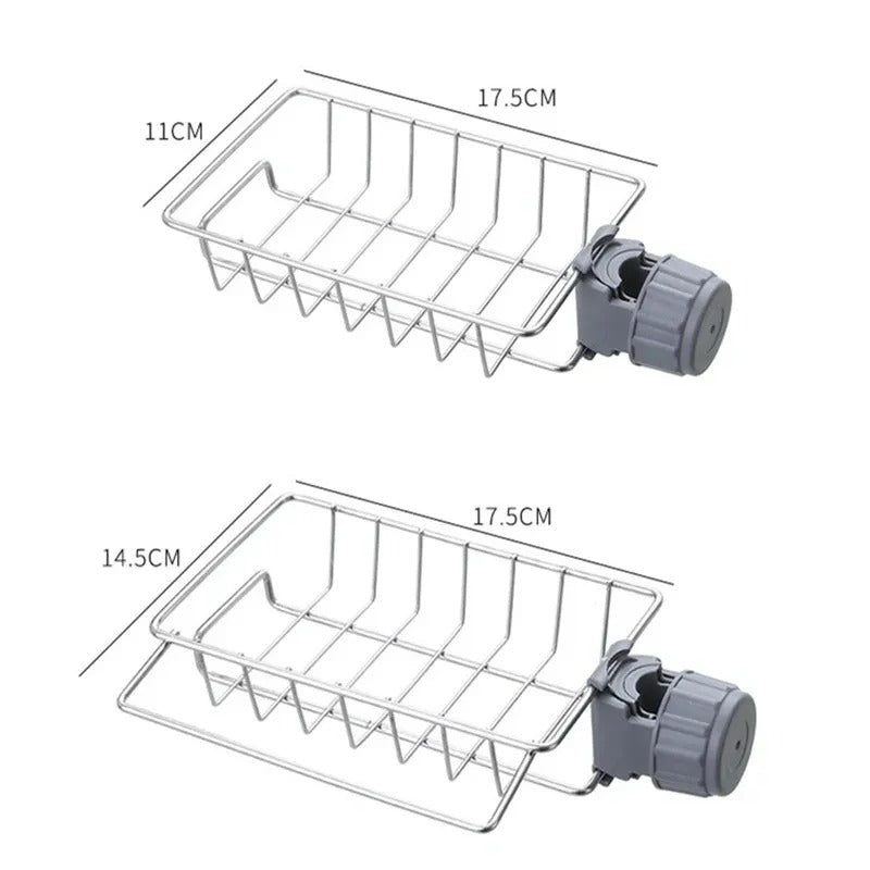 Stainless Steel Spülbecken Organizer – Ablage für Schwämme, Seife & Handtücher, Verstellbar, Rostfrei