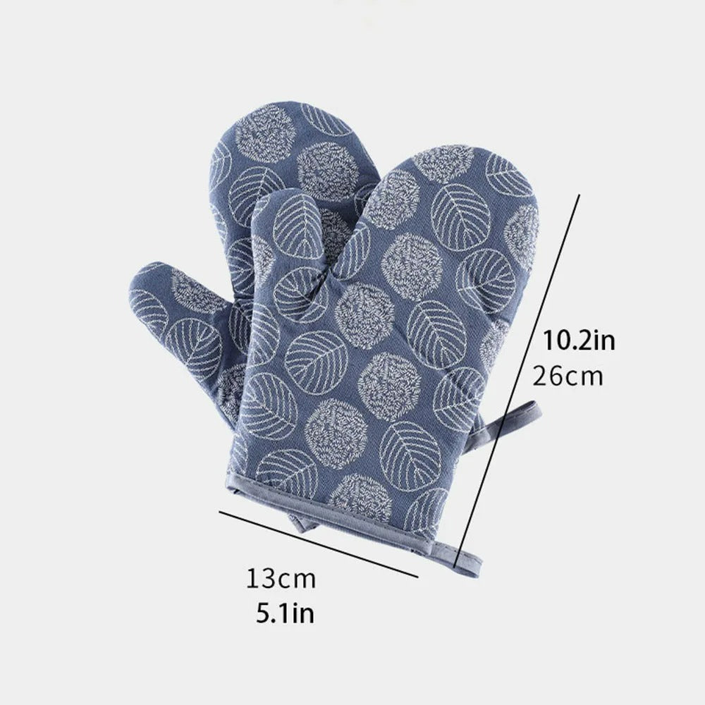 2 Stück Hitzebeständige Ofenhandschuhe Anti-Verbrühung, 13x26 cm, Bedruckt für Küche und Backofen