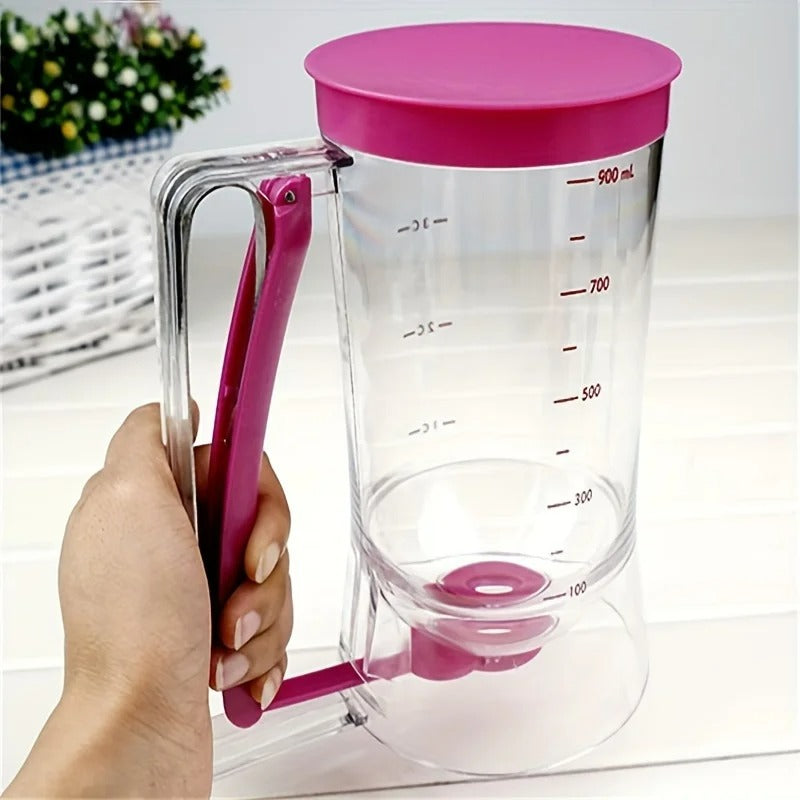 900 ml Küchenutensilien-Beslagdispenser für Pancakes, Cupcakes & Waffeln – Handbetrieben, Präzise Dosierung, BPA-frei