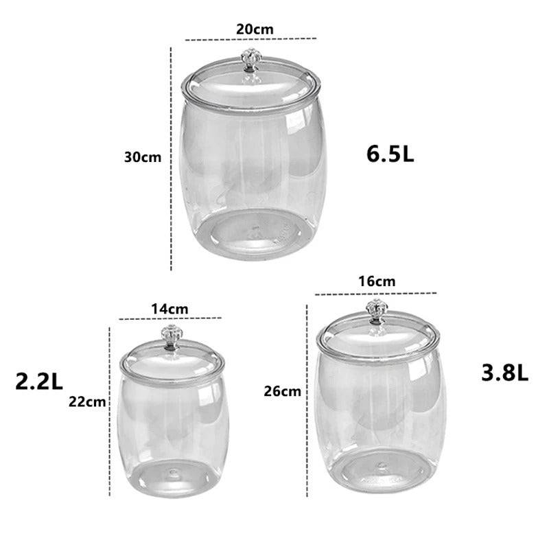 Aufbewahrungsbehälter aus Kunststoff für Mehl & Snacks – Luftecht, Transparent, Hitzebeständig, 2.2/3.8/6.5L
