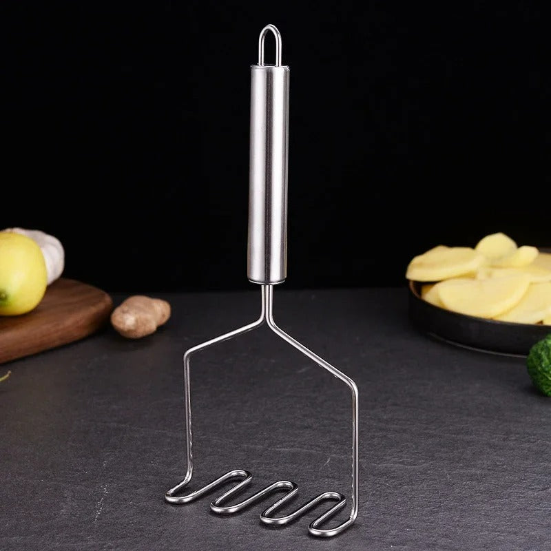 Edelstahl Kartoffelstampfer, Universal Gemüsestampfer für Aardappelpuree und mehr, Ergonomisch und Spülmaschinenfest