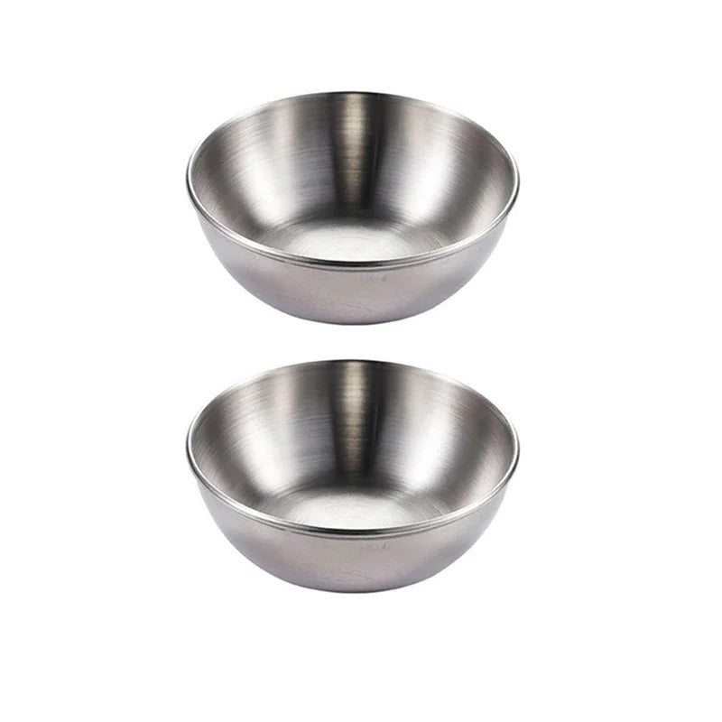 Set aus 2 Edelstahl Servierschalen für Saucen und Vorspeisen, Gold oder Silber, 8 cm