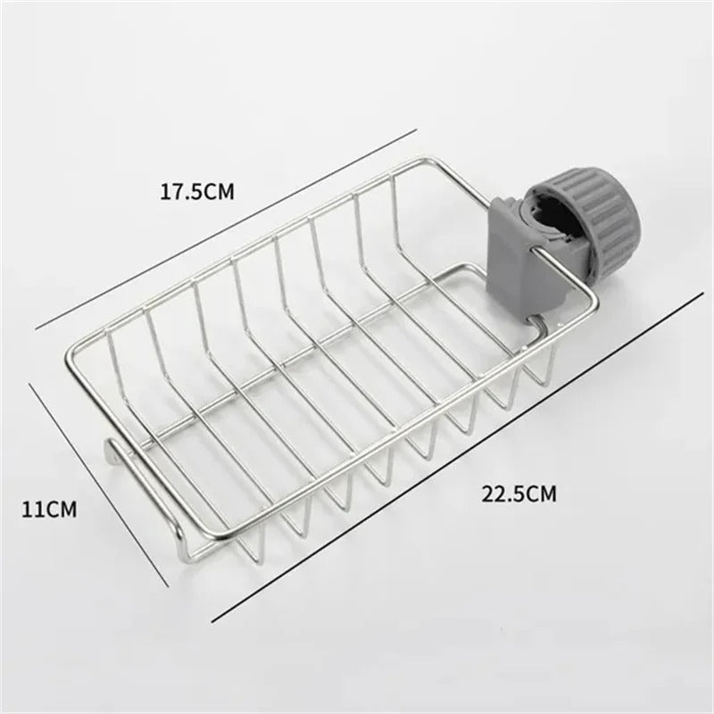 Stainless Steel Spülbecken Organizer – Ablage für Schwämme, Seife & Handtücher, Verstellbar, Rostfrei
