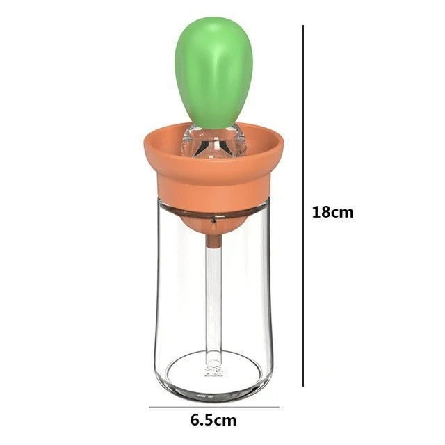 Siliconen Ölflasche mit Bürstenkopf – 180ml, Präzise Dosierung für Küche & BBQ