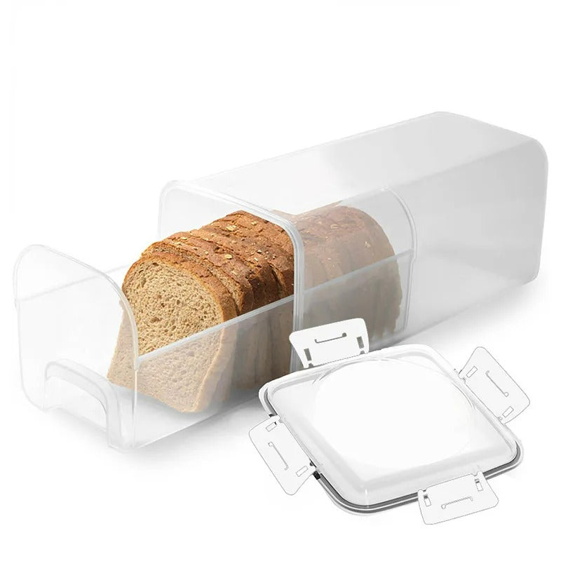 Brotkasten Plastik mit Deckel und Tragegriff, Brotaufbewahrungsbox luftdicht, BPA-frei, für Sandwichbrot und Pasta