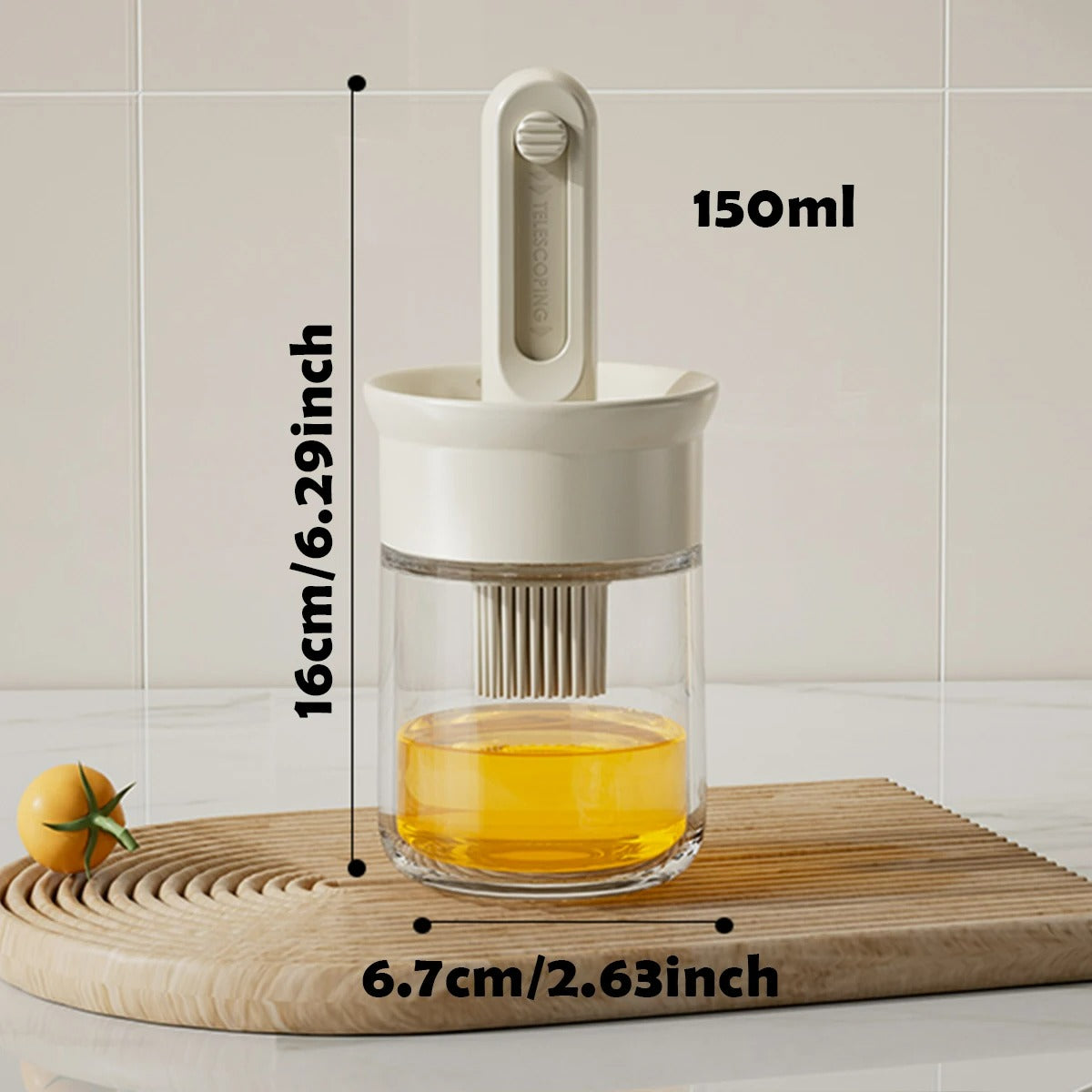 2er Set Teleskopische Ölborsten Flasche – Verstellbare Länge, Hitzebeständig für Haushalt & Grill