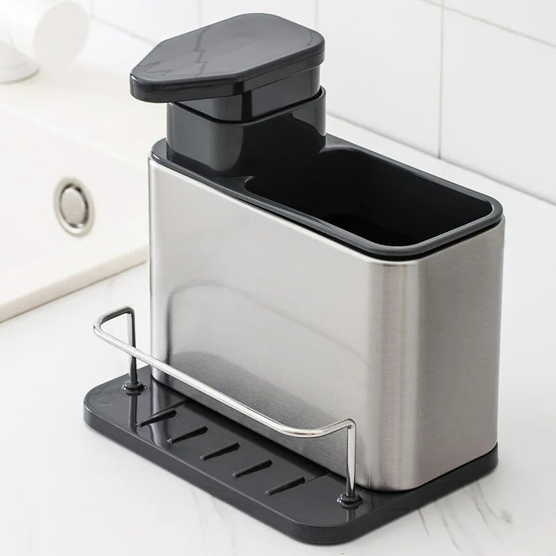 3-in-1 Edelstahl Regal – Multifunktionaler Küchenorganizer für Geschirr, Keine Montage nötig