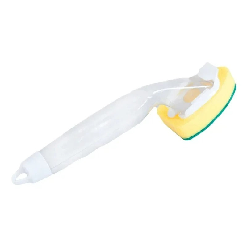 Vloeibare Zeep Dispenser mit Reinigungsbürste und Ersatzköpfen, Lange Handhabung, Effektive Spülbürste für Küche