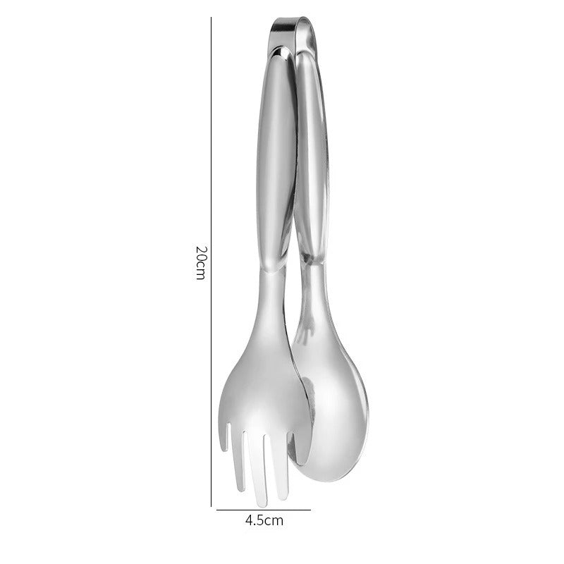 2 Stück Antislip Roestvrijstalen Voedseltang für BBQ und Küche – Vielseitige Servier- und Grillzange, 20 cm