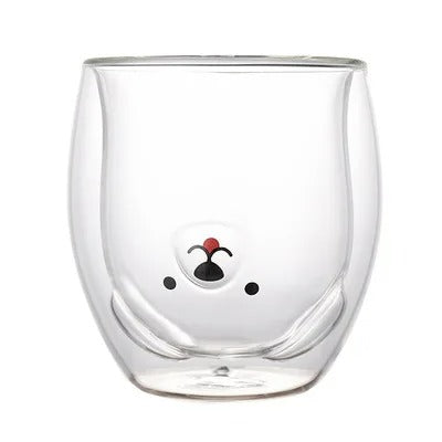 Doppellagige Glastasse mit Tiermotiven – Kreative 250 ml Kaffee- und Milchglas-Becher