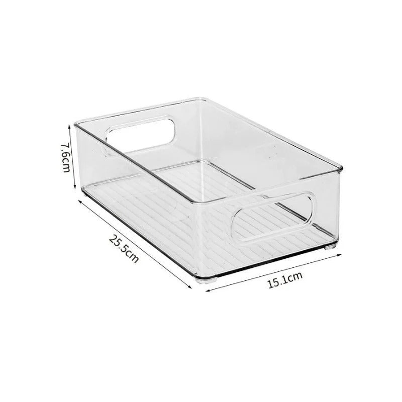 Transparente Aufbewahrungsbox aus Kunststoff für Kühlschrank und Küche, Stapelbar, Klein/Mittel